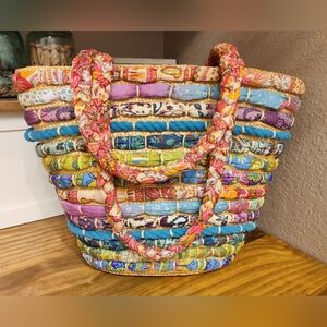 Cappelli Straworld Colorful Straw Beach Tote Bag